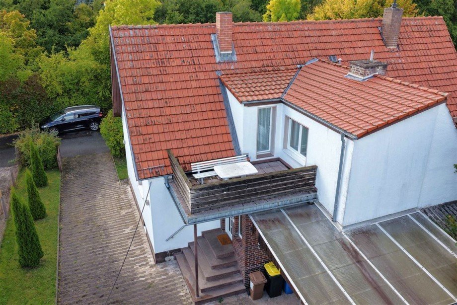 R�ckansicht Drohne Doppelhaush�lfte Eschwege