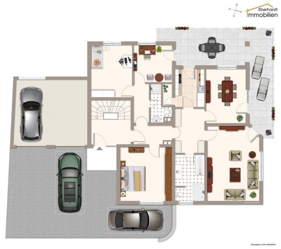 Grundriss Erdgeschoss Zweifamilienhaus Sontra